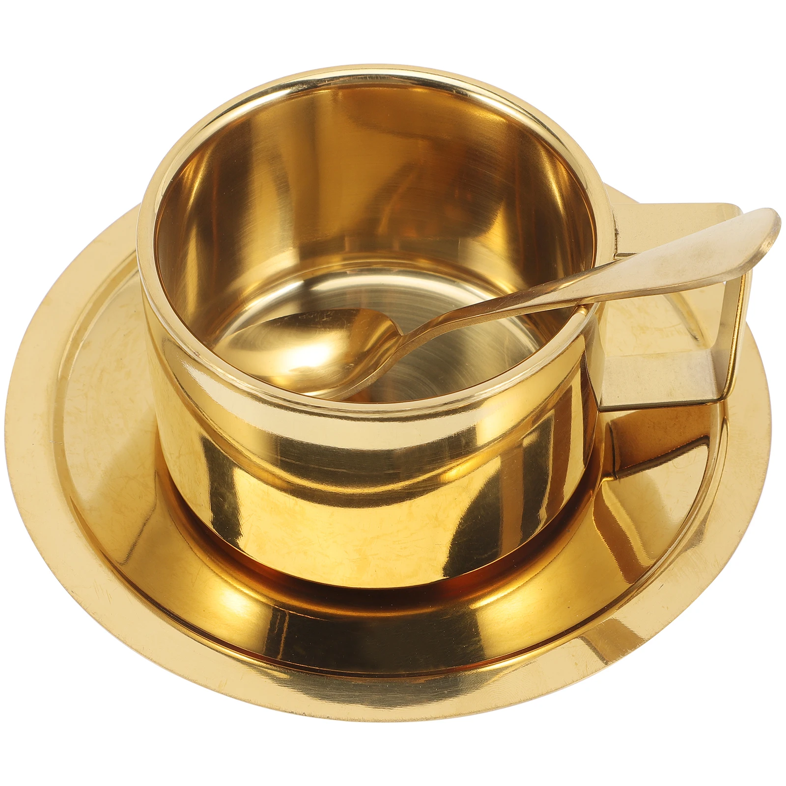 

1 set Stainless Mug Milk Cup with Lid for Home Office Large Capacity Water Cups Household Metal Breakfast Cup