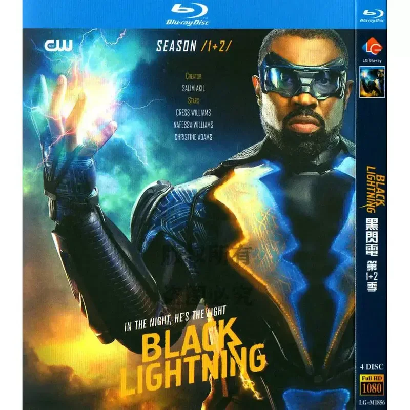 American action science fiction TV series, Black Lightning Season 1-4, Blu-ray BD high definition 8 discs