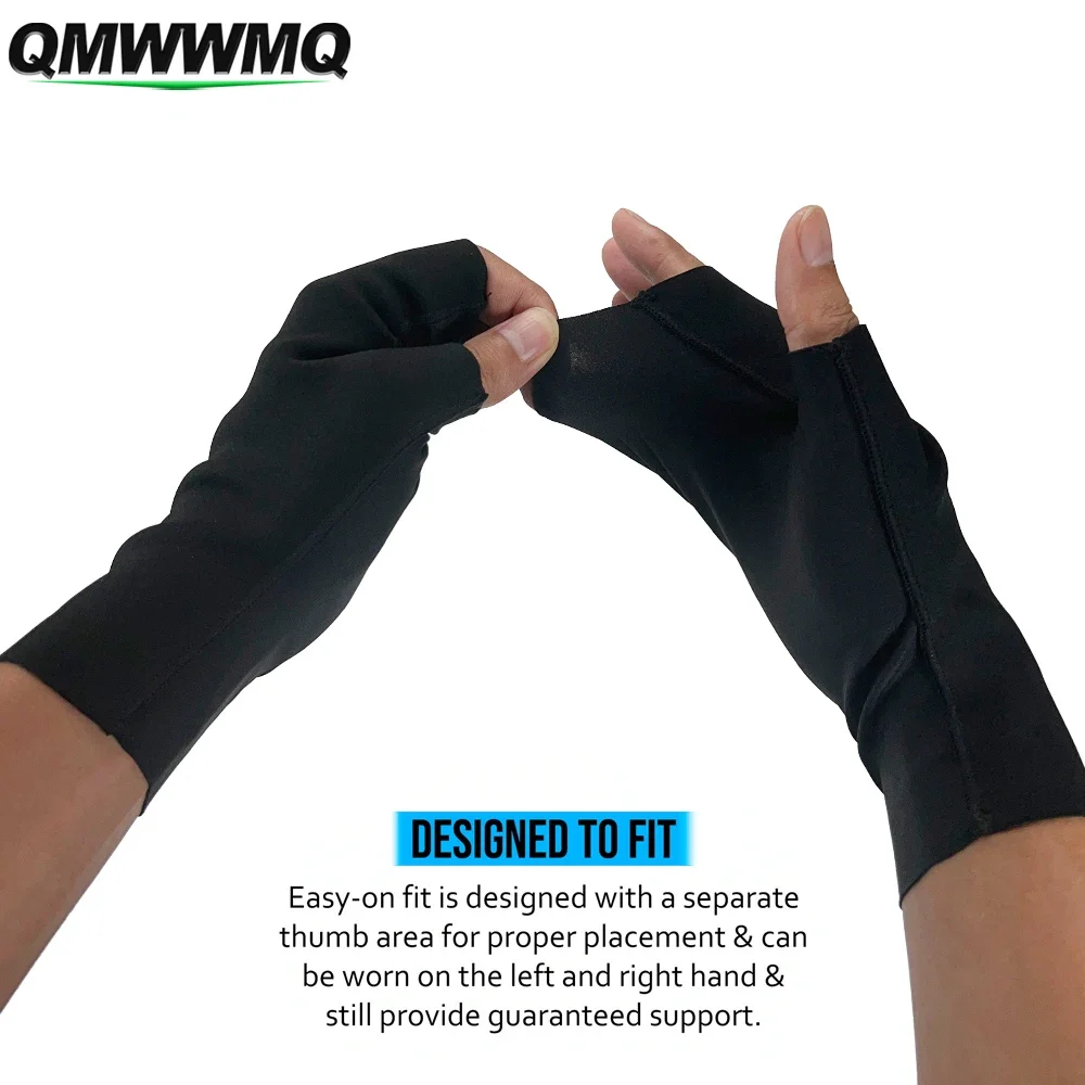 1 Pair Winter Thick Stretchy Fingerless Mittens Half Finger Gloves for Office Typing Phone Operation Arthritis Care