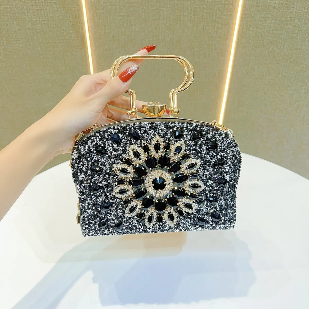 

Diamond Tote Full Diamond Fashion Dress Bag Bar Party Banquet Bag One Shoulder Oblique Dinner Luxury Designer Bags High Quality