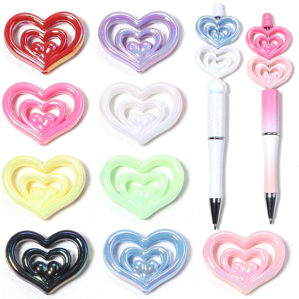 5pcs Acrylic Hollow Heart Bead - огляд і ціна Phone Accessories Beads
