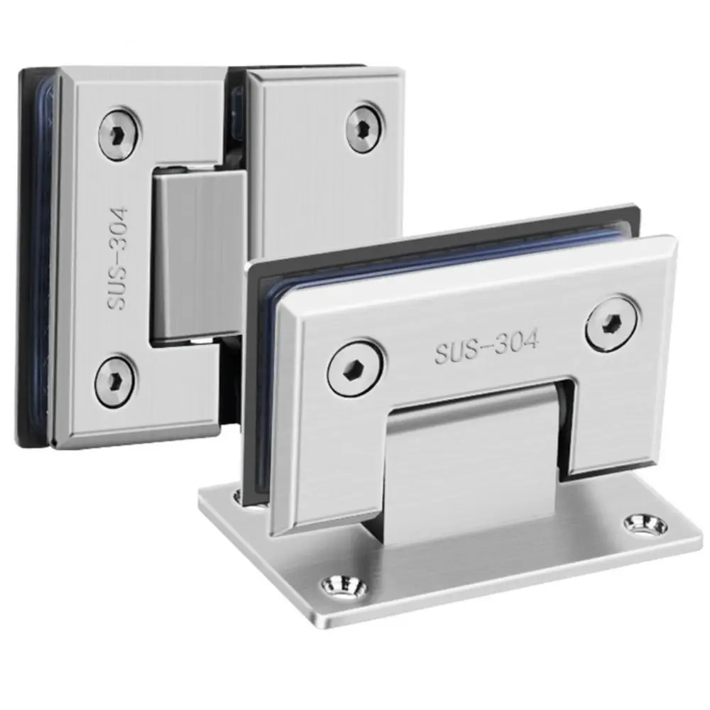 

Профессиональная петля для стеклянной двери из нержавеющей стали 135, 180-градусная бескаркасная плоская фурнитура, серебряный зажим для стеклянной двери, душевая комната