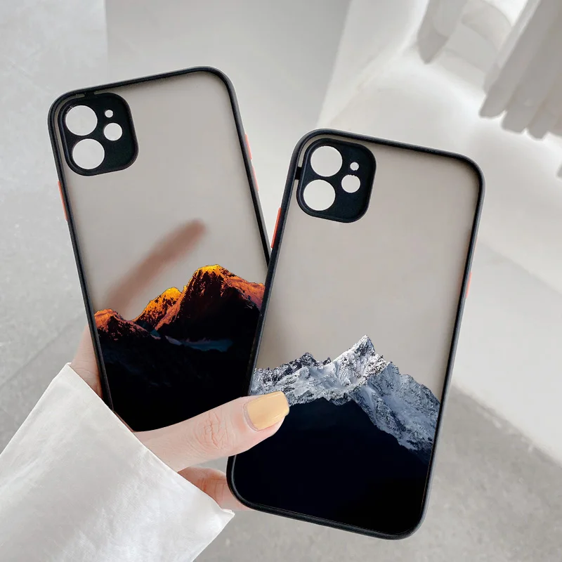 حافظة لهاتف آيفون 7 8 Plus SE2 X XR XS MAX 12 13 14 15 mini 11 Pro Max أغطية خلفية غير لامعة مقاومة للصدمات Fundas