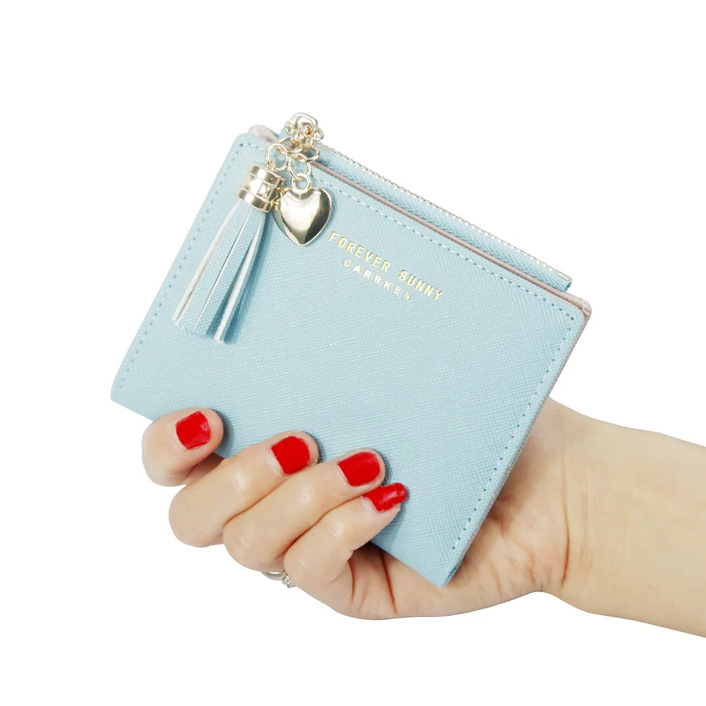 Fashion PU Short Wallet Mini Ladies Wallet Ultra-thin Small Wallet Women Zipper Coin Purse Korean Wallet