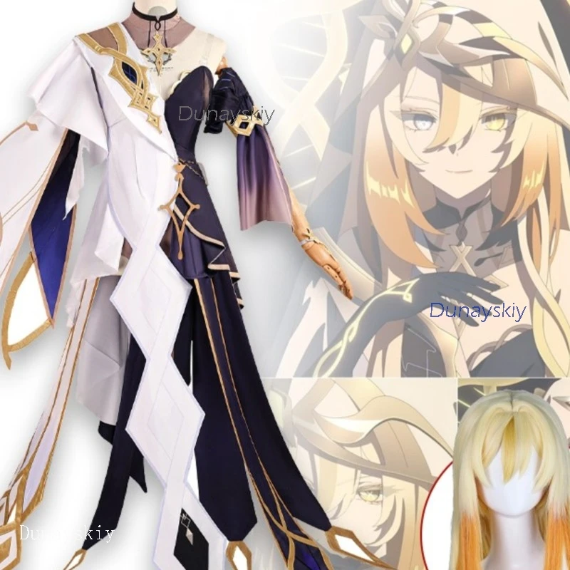 

NebulaCloak Store ‌AGenshin Impact Ruler Of Life Naberius Cosplay Costume Ruanmei Wig Headwear Earri NecklaceAdults Cosplay