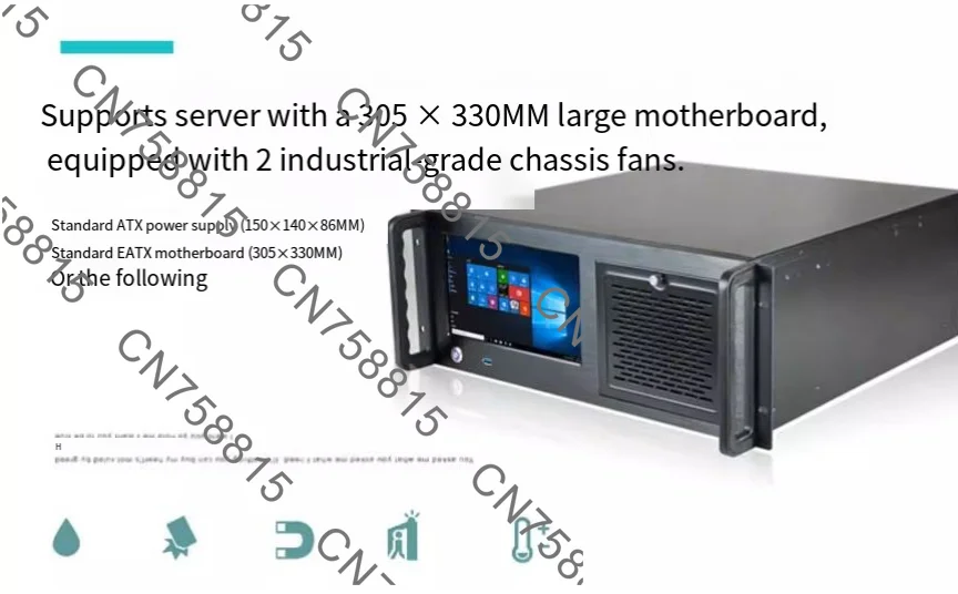 Rack-type Integrated Workstation, Industrial，4U Chassis with Screen  Touch Screen 4U Industrial Control 9-inch LCD Display