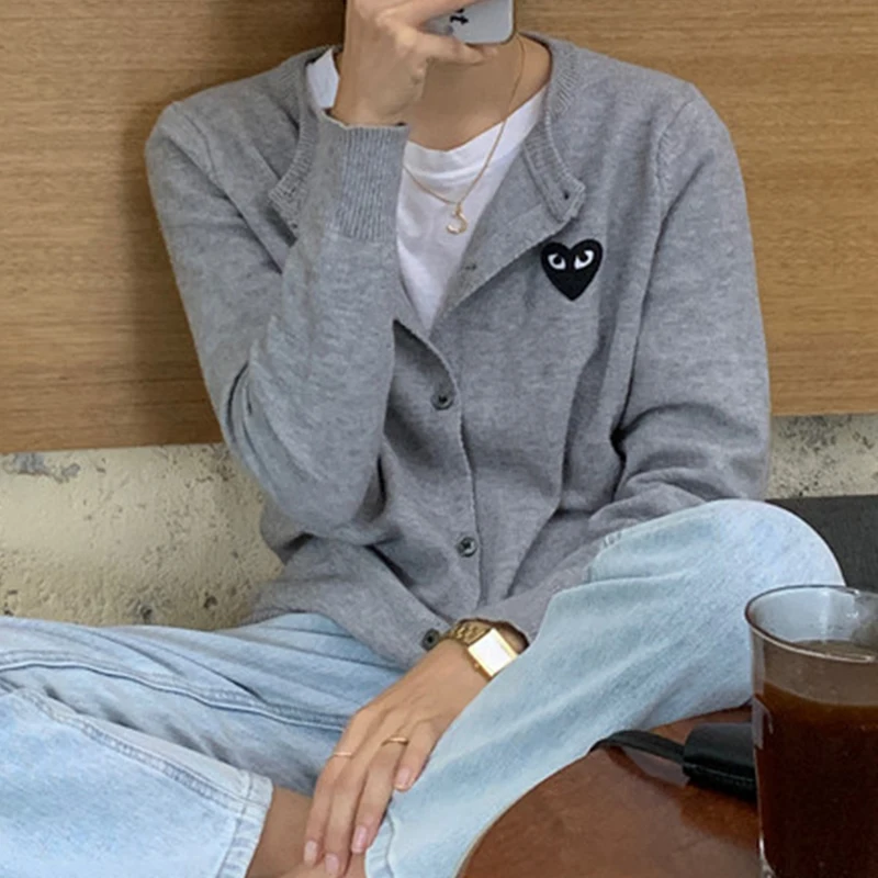Spring Autumn Gray White Single-breasted Causal Slim Knitted Cardigan Ladies Long Sleeve Thin Sweater Knitwear Women Clothes