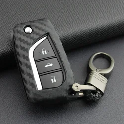 Funda de fibra de carbono para Toyota Camry, RAV4, C-HR, CHR, Corolla, Cross, Hilux, 2018, 2019, 2020, 2021, 2022, 2023