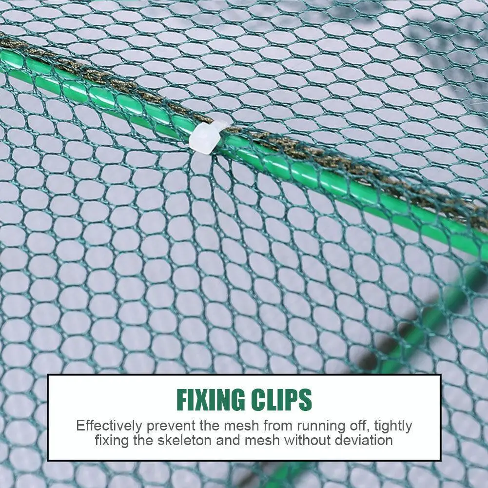 Foldable Fishing Nets 8 Holes 8 Sides 28.3 x 10.2in Upgrade Large Space Folded Fishing Bait Trap For Fish/Crab/Shrimp