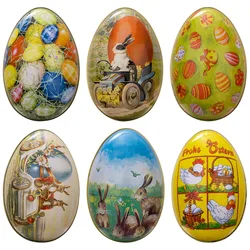 Iron Easter Egg Candy Box Colorful Rabbit Chick Tin Egg Storage Box Spring Festival Happy Easter Day Kids Gift Packaginbg Favor