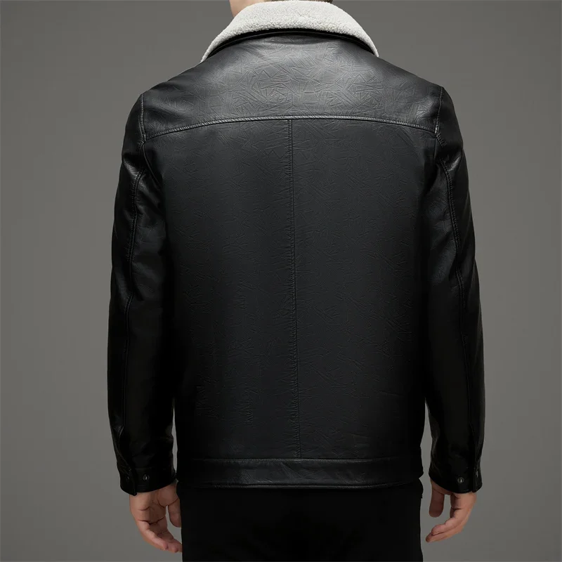 Winter CG-2308 Thick Section Down Jacket Men's Leather Liner Fur Collar And Detachable Fashion High-end Youth Models