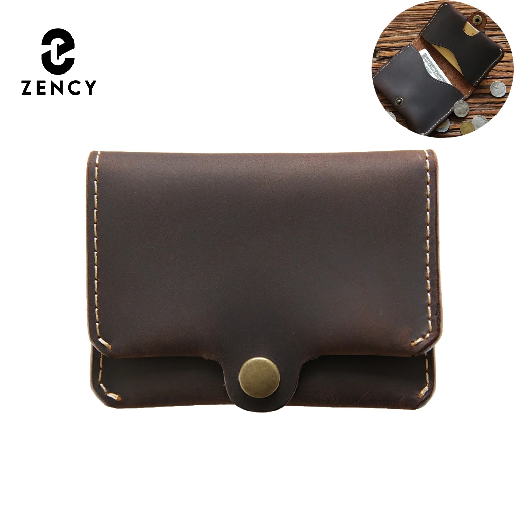 

Zency Retro Card Slots Case First Layer Leather Credit Card Holder Clip Purse Organizer Pouch Business Coin Bag For Men Handmade
