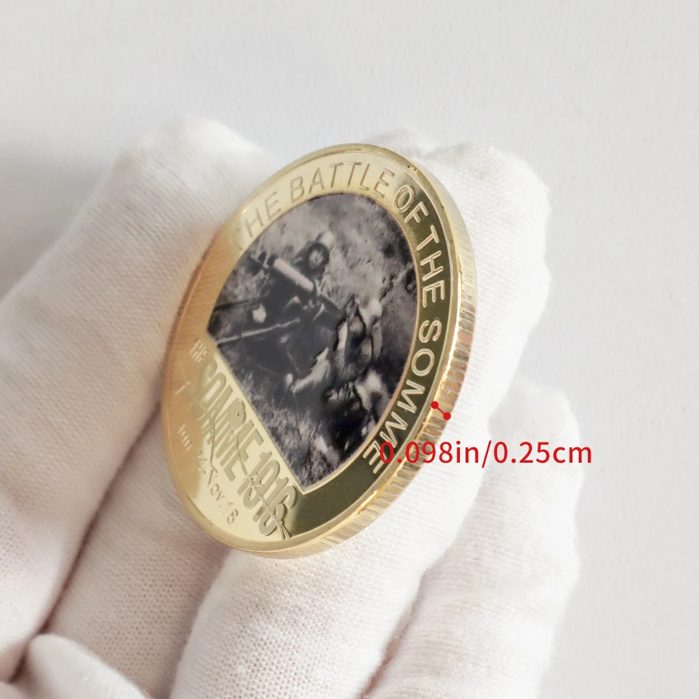 5pcs The Battle of the Somme 1916 Commemorative Coin Set WWI Historical Gold Plated Collectible Military Souvenir view 2