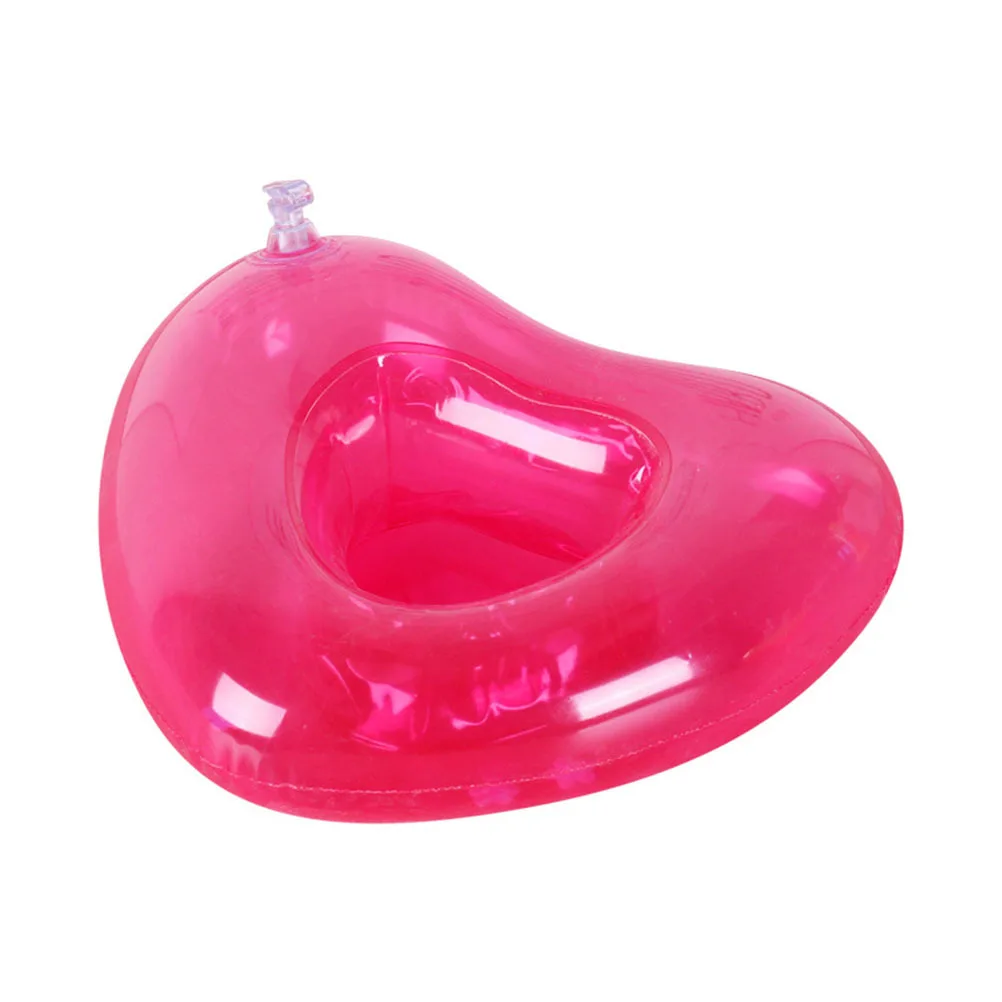 4 pçs suportes de cerveja de água pvc inflável rosa coração copo flutuador esteiras piscina praia festa bebida estabilizador suporte de cerveja água