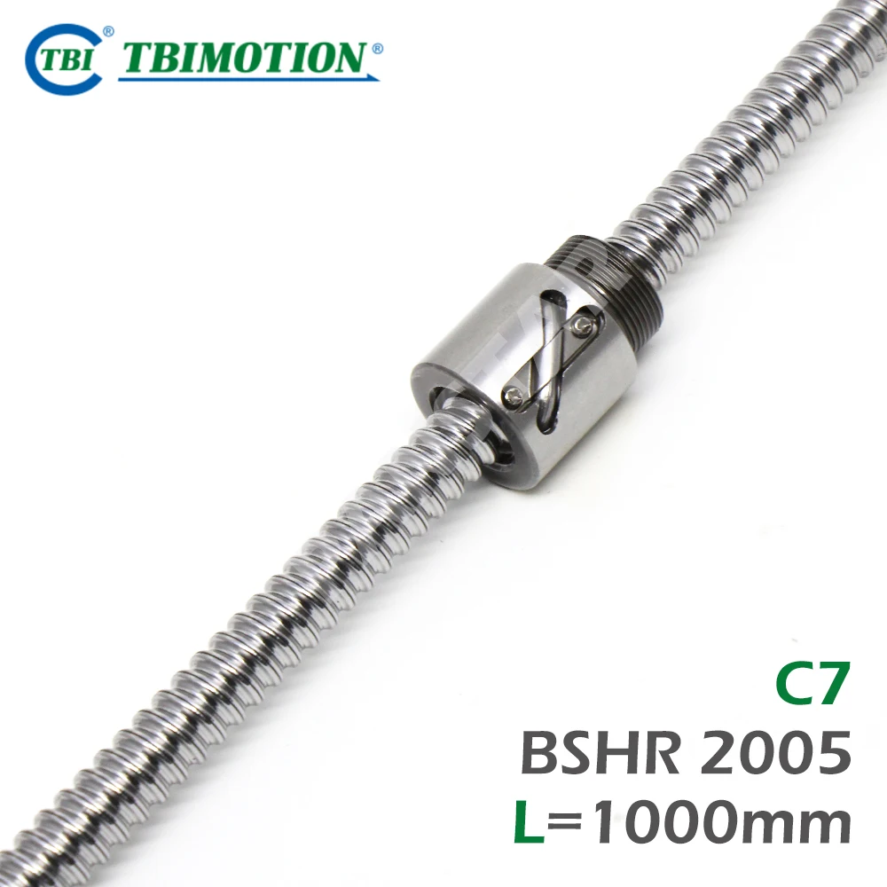 

Шариковый винт TBI BSHR2005, C7, R20, свинец 5 мм, Длина 1000 мм, без фланца, запчасти CNC, высокая точность, длительный срок службы шпинделя, Сделано в Тайване