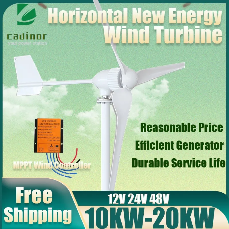 High Power Residential Wind Turbine 10kw Camping Windmill Home Appliance 12V 24V 48V Fan Free Energy Magnetic Generators