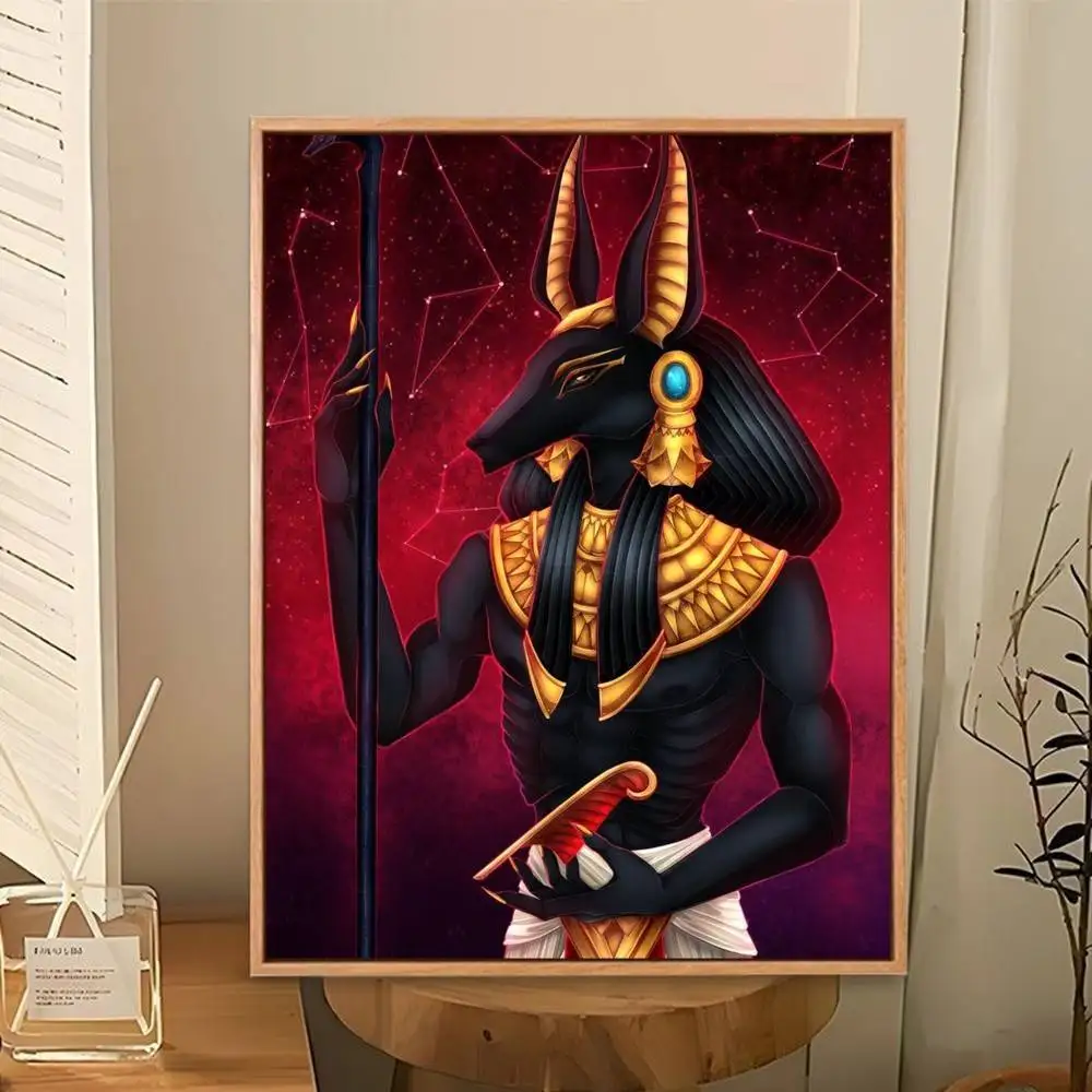 Egyptian Myth Anubis  Poster Perfect Space Sticker Self Adhesive for Office Home Theater Wall Art Decor Fancy Gift