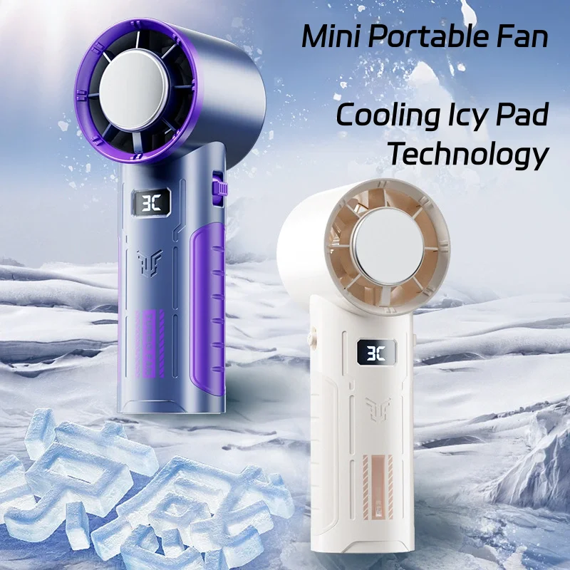 

Handheld Fan Adjustable Rechargeable Camping Fan Small Desk Fan Powerful Wind Portable Fan for Bedroom Travel Indoor Desk Offic