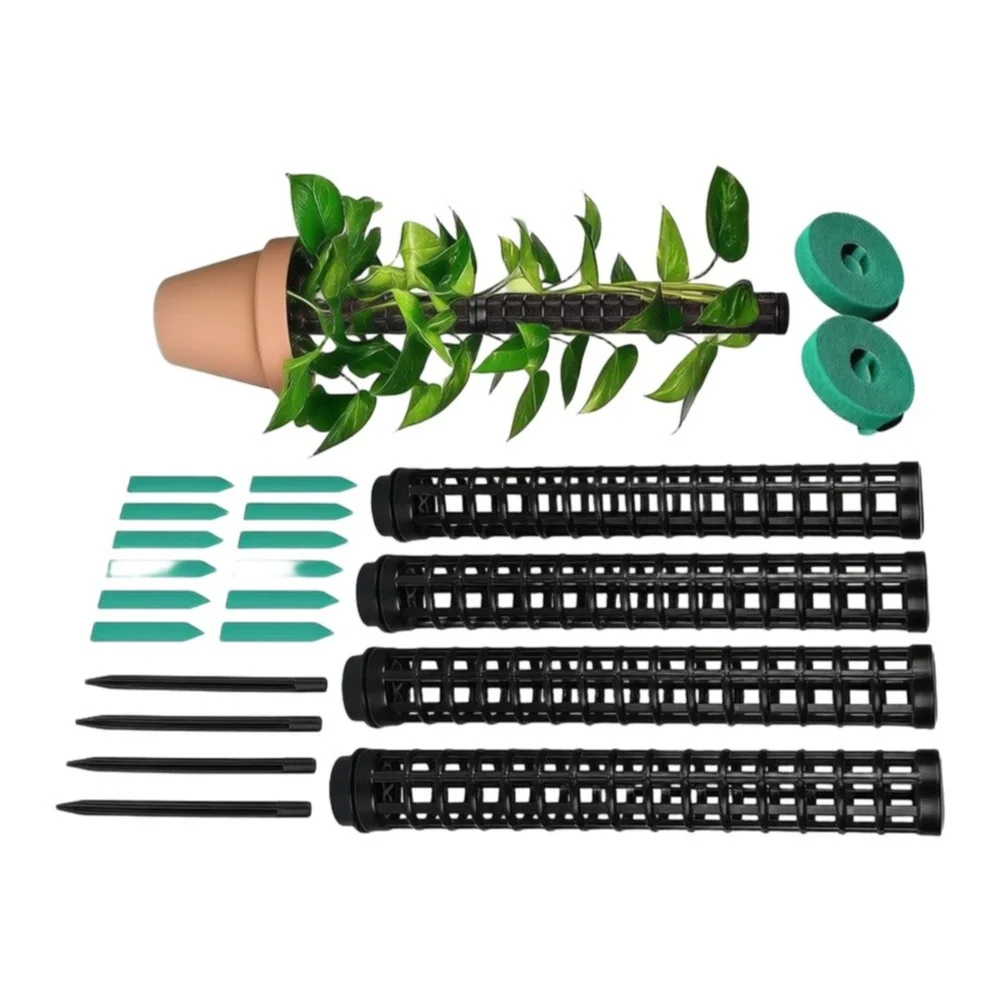 Climbing Plant Support Poles Made of Plastic Retain Planting Medium Effectively to Maintain Optimal Moisture Around Roots