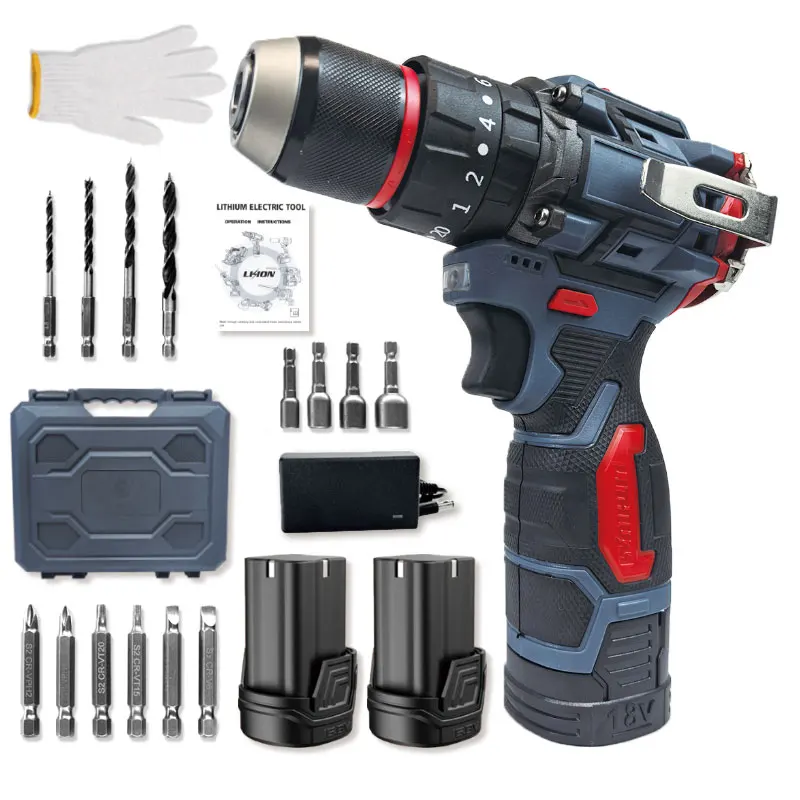 

Cordless charging drill, variable speed impact drill with brushless motor, for repairing lithium, can be customized OEM