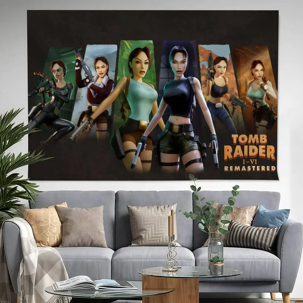 T-Tomb R-Raider Remastered 150x200cm 60x90cm Flag Decoration Outdoor Picnic Party Home Camping Party Art Hanging Banner