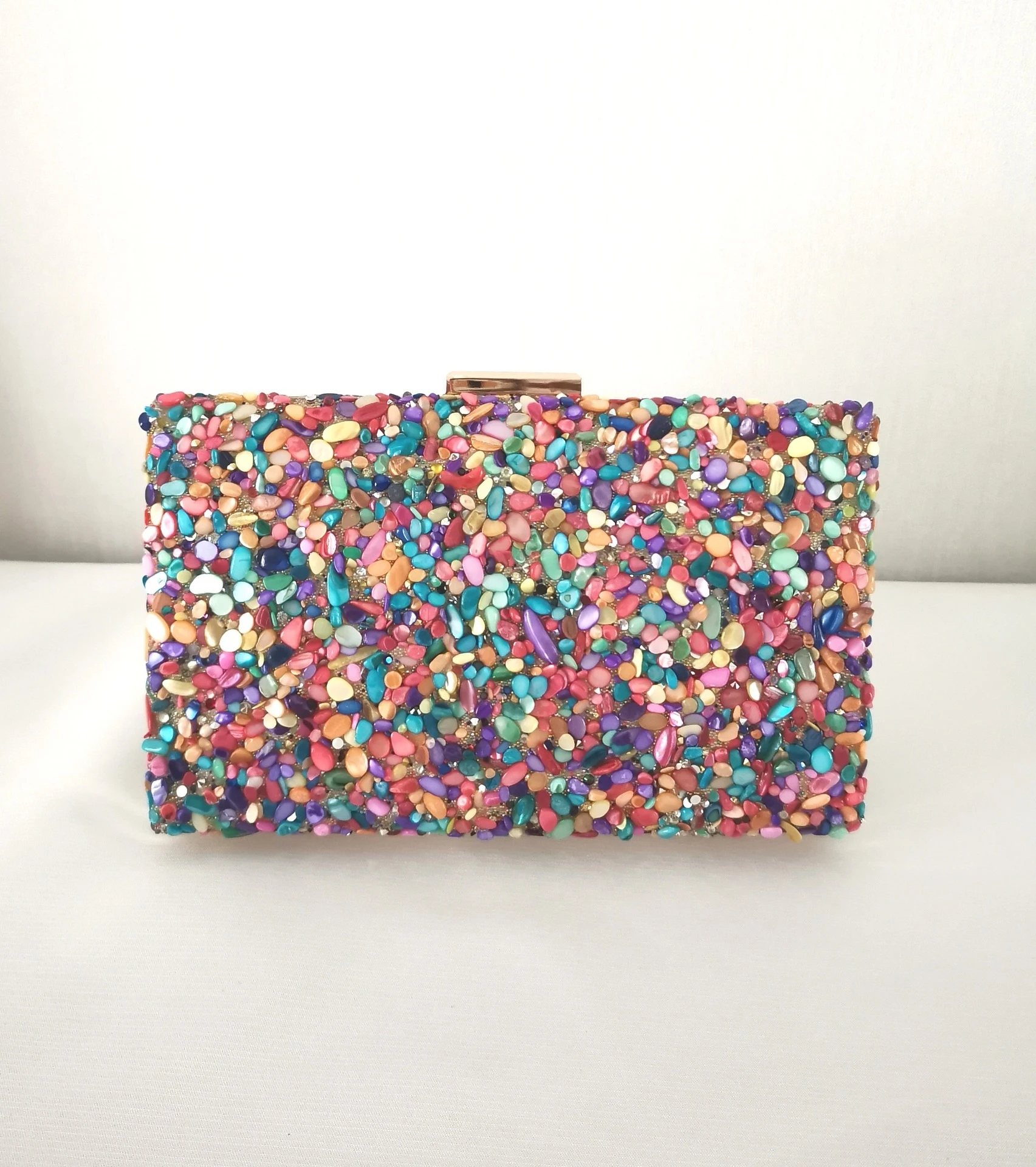 2024 New Women Colorful Stone Evening Bags Wedding Dinner Wallets With Chain Full Side Purse For Ladies Drop Shipping