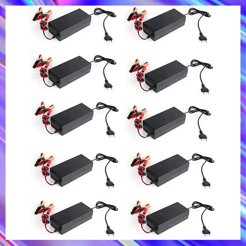 

10X 14.6V 10A Iron Phosphate Battery Charger For 12.8V 4S Scooter Car Solar Energy Storage Charger EU Plug