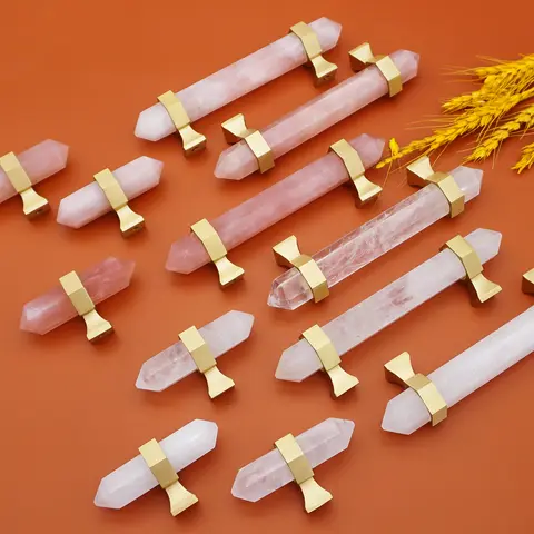 Natural Crystal Brass Furniture Handles and Knobs Pink White Crystal Cabinet Handles Handmade Wardrobe Pulls Drawer Door Knobs