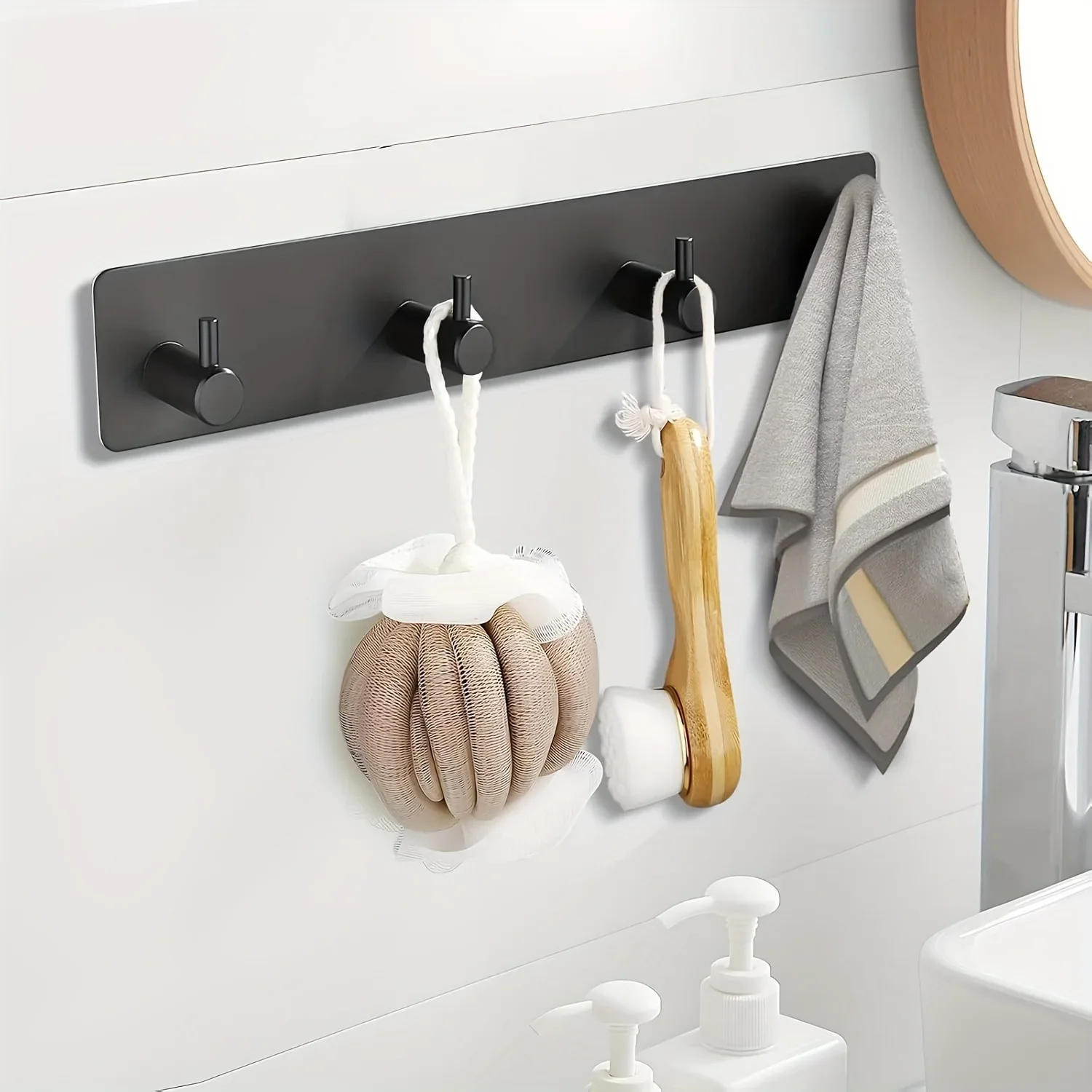yesNo-Drill Wall Metal Hooks Removable Self-Adhesive Hangers, Heavy Duty Stick On Hooks for Bathroom,Kitchen Waterproof & Rustpr
