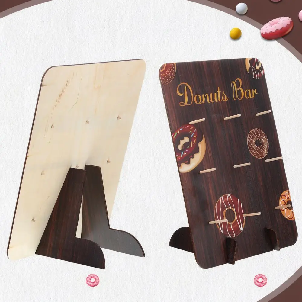 Wooden Donut Display Rack Dessert Holder Stand For Party Wedding Birthday Event Table Decor Food Organizer Board