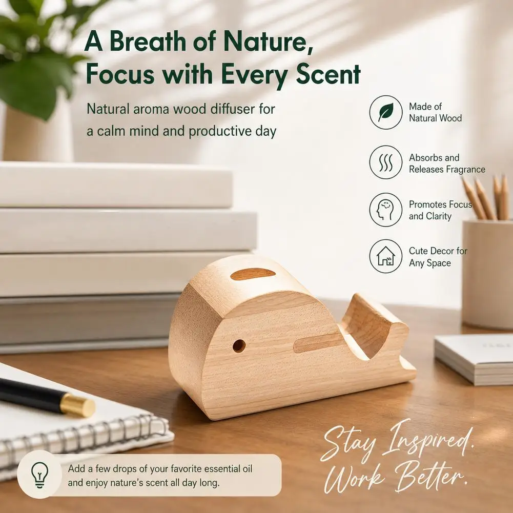 Eco-Friendly Wooden Volatile Aromatherapy Diffuser Fragrance Diffused Elephant Shape Wooden Diffuser Refreshing Air Long-lasting