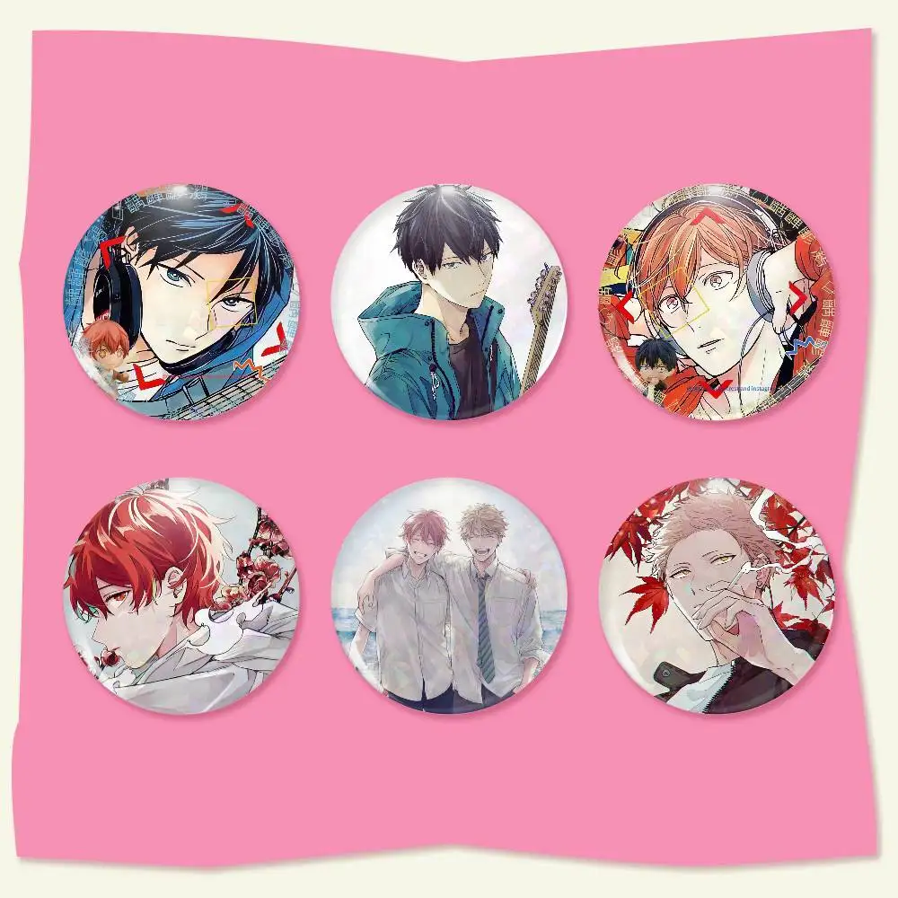 Anime GIVEN Cartoon Badge on Backpack Accessories Manga Icons Pins Round Cartoon Brooches for Clothes Bag Decor Gifts