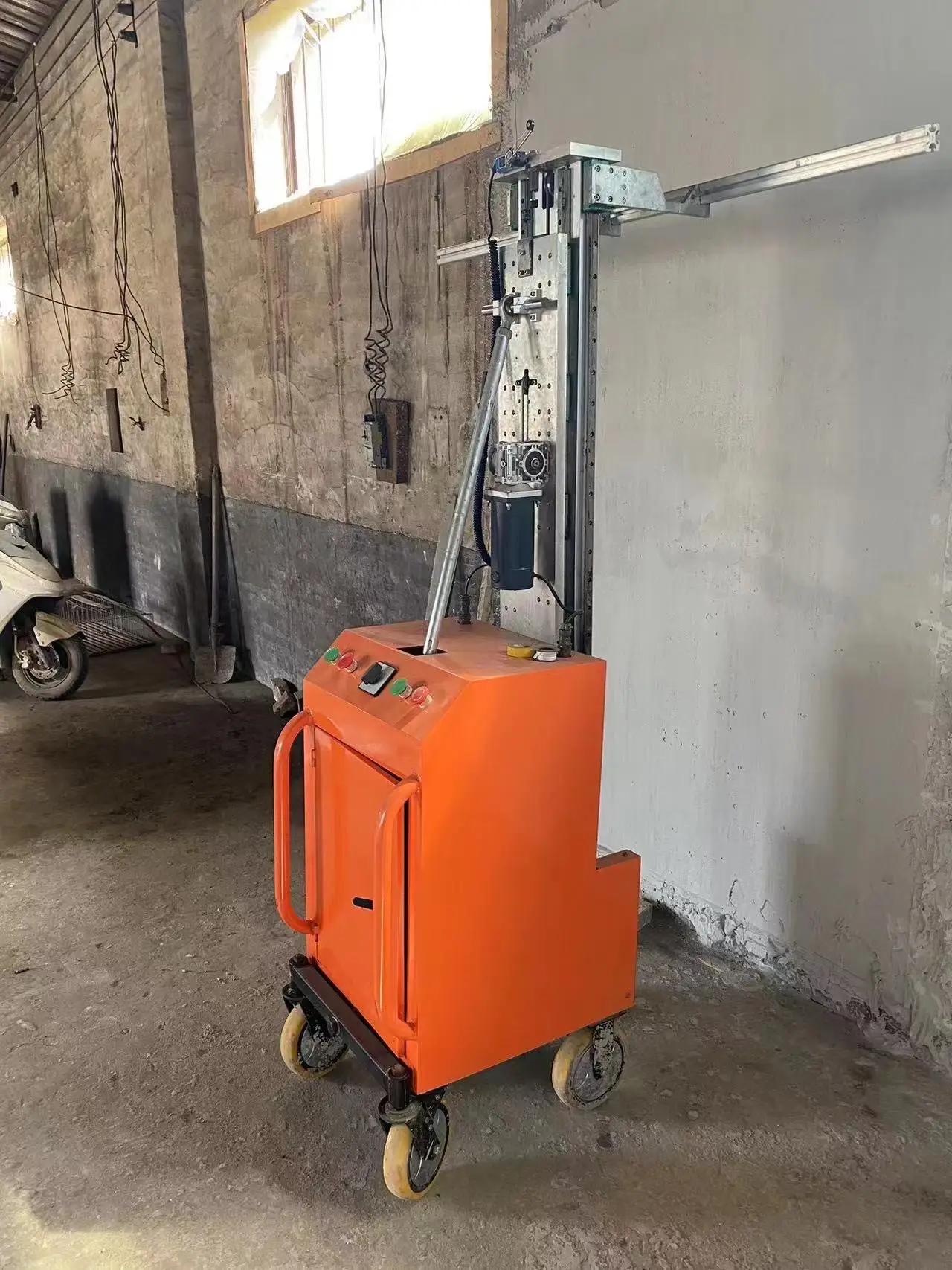 Projeto de construção 220v/380v, renderização de gesso de parede, máquina automática de reboco de cimento, argamassa de parede, robô de raspagem inteligente