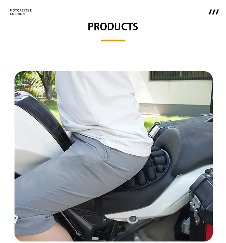 Motorrad-Sitzkissen, schwarzer Schaumstoff, weich, bequem, atmungsaktiv, Sitzbezüge, Matten, Motorrad- und E-Bike-Zubehör. – Detail 14