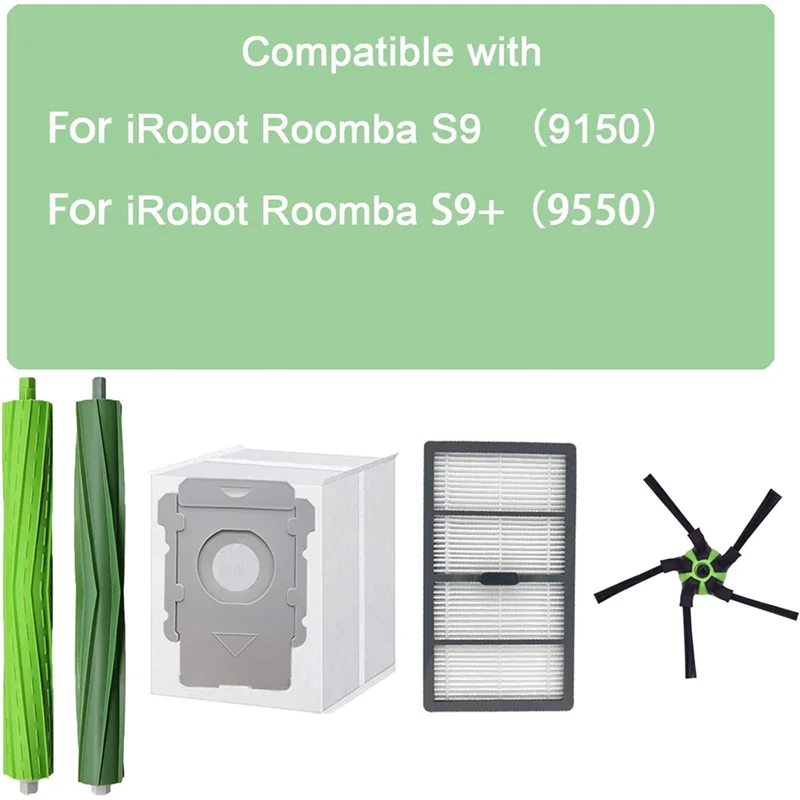 

Classy-Replacement Parts For Irobot Roomba S9(9150) S9+ S9 Plus(9550) Series Vacuum Cleaner Main Side Brushes Hepa Filters