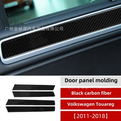 Carbon Fiber Car Decorative Interior Stickers For VW Volkswagen Touareg 2011-18 Interior Cover Trim Strip Auto Inner Accessories