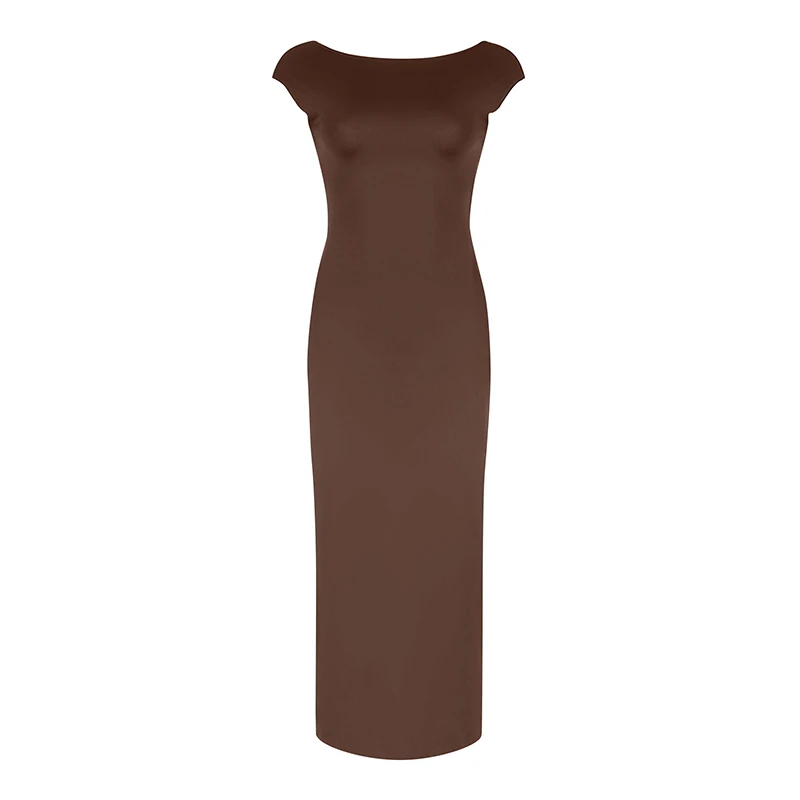 Sexy Backless Women's Maxi Dresses Summer Fashion Casual Streetwear Black Slim Basic Dresses Club Elegant Party New A-LINE Dress