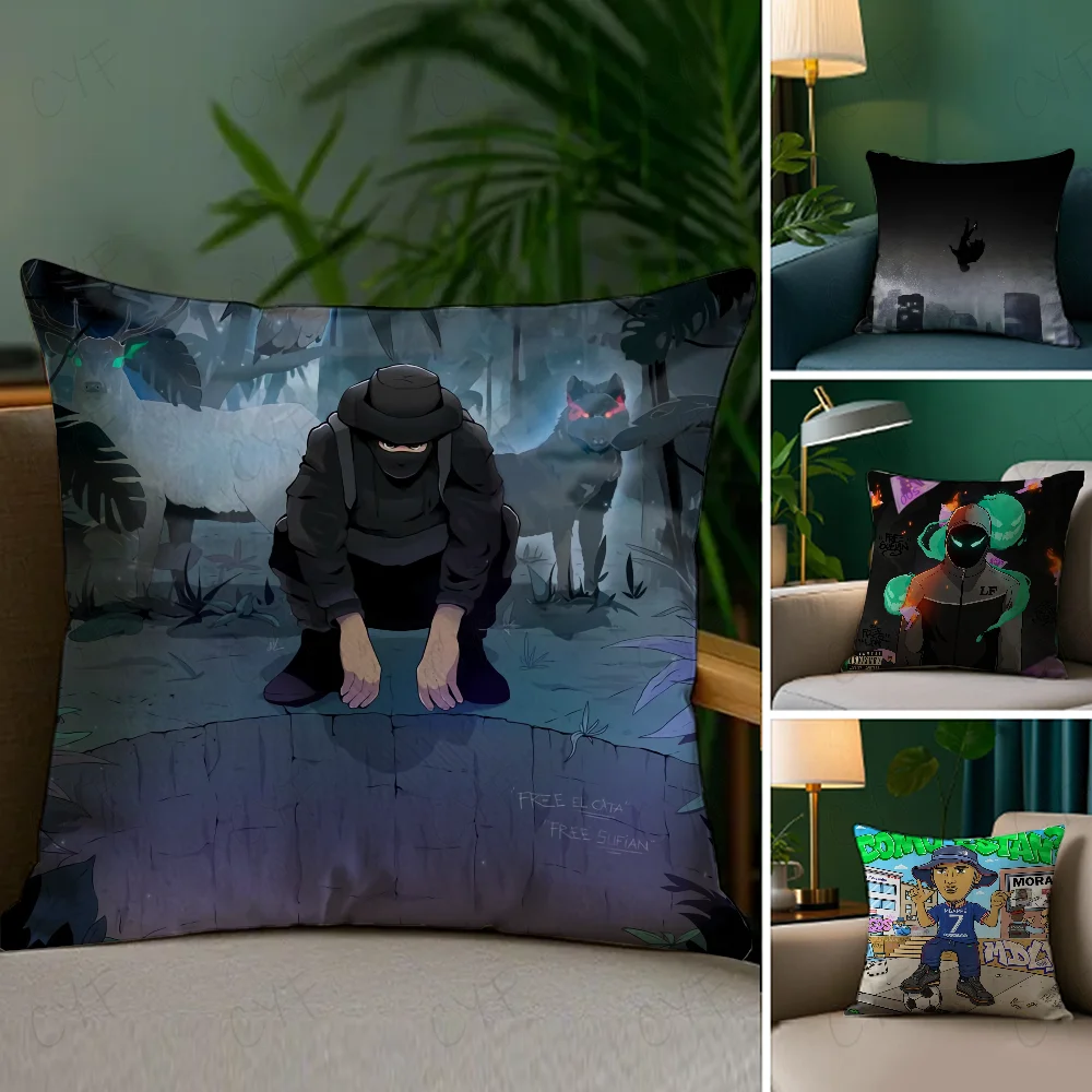 

Rapper B-BENY JR Pillow Case Anti-dustmite Pillowcase Invisible zipper silky short plush Sofa cushion cover