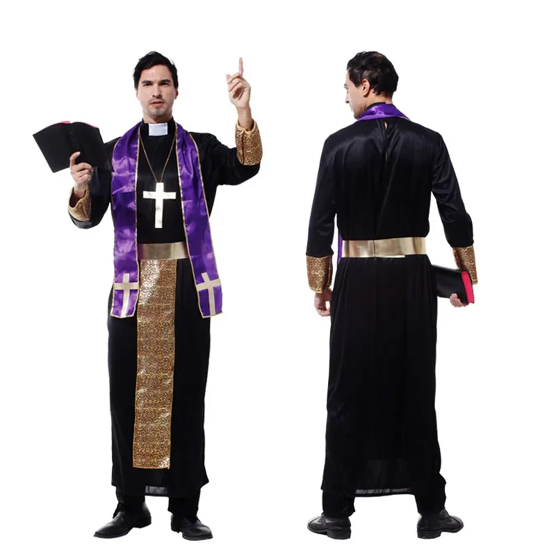 Women Men Kids Adults Jesus Nun Costume Pope Priest Cosplay Costumes Carnival Halloween Party Supplies