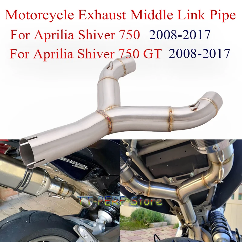 Escape da motocicleta tubo de ligação do meio deslizamento para aprilia shiver750 shiver 750gt 750 gt 2008-2017 modificado silenciador de moto escape