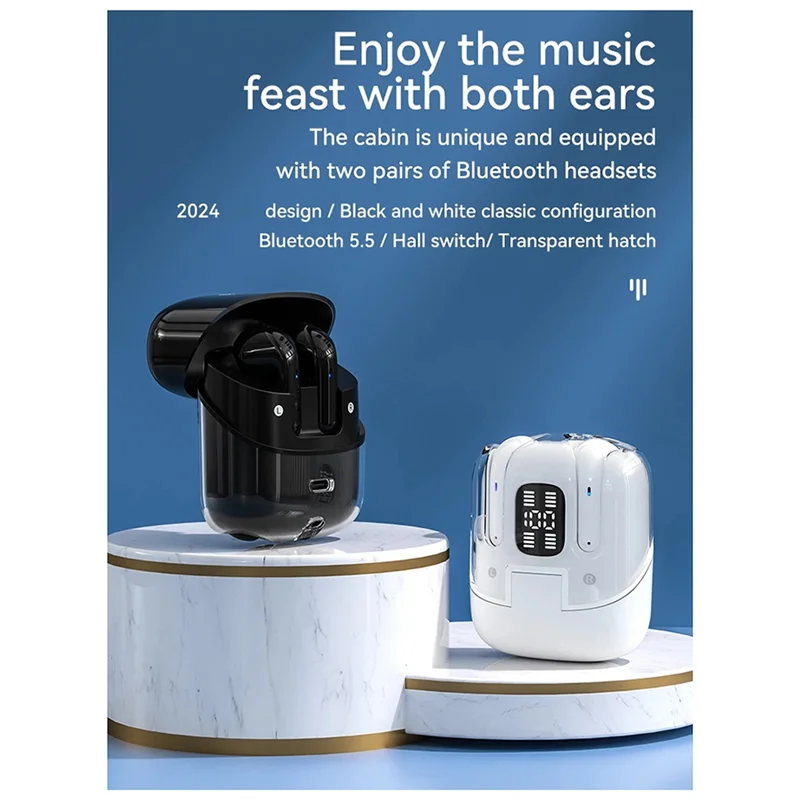 Excellent-New DX16 Bluetooth Headset Dual Headset Wireless Two Pairs Couple TWS In-Ear New Foreign Trade Cross-Border