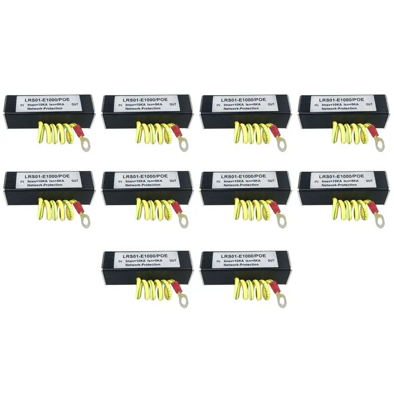 Ingenious-10X 100/1000M POE IP Camera Network POE Switch RJ45 & POE Surge Protector Protection Device Arrester SPD 1000M
