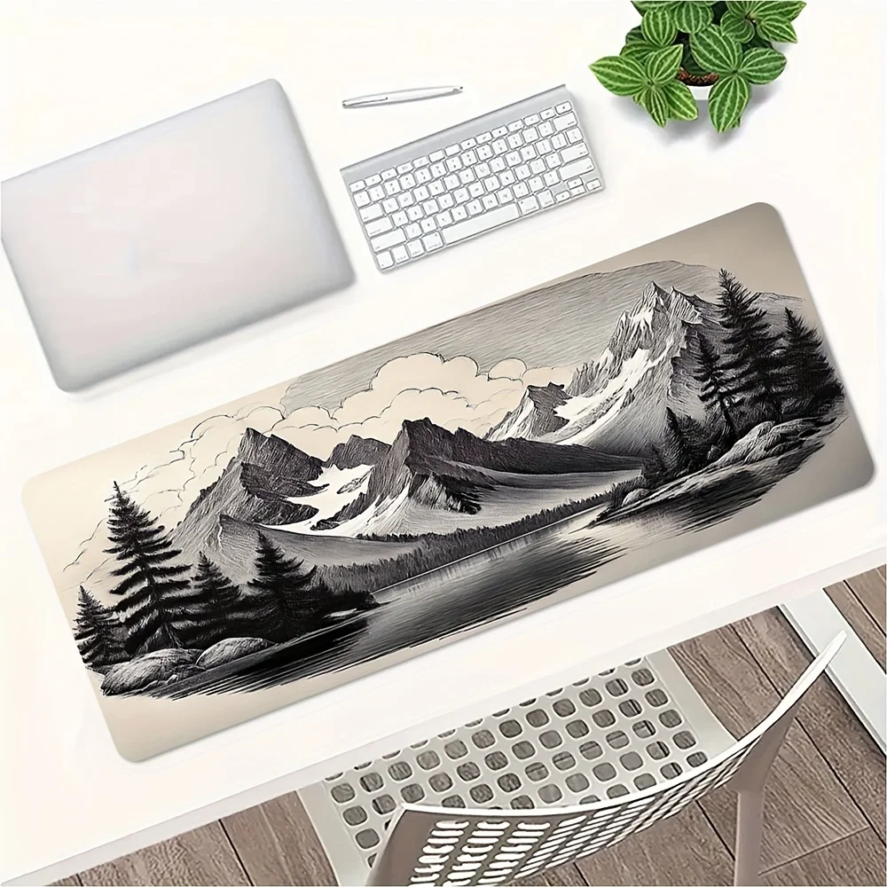 

The anti-slip rubber base of the White Mountain Water Lake Scenery mouse pad is suitable for gamers and offices