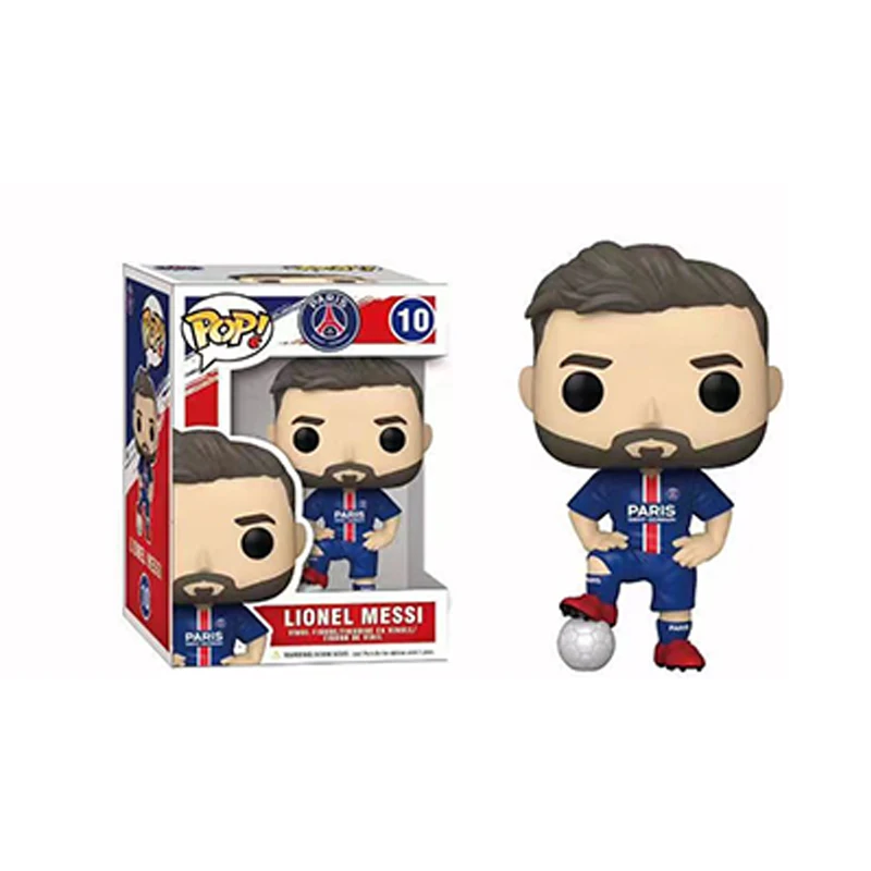 Funko Pop Figure Messi Anime Figure Soccer Superstars Messi Funko 10 Messi Model Doll Ornament Desk Christmas Toy Birthday Gift