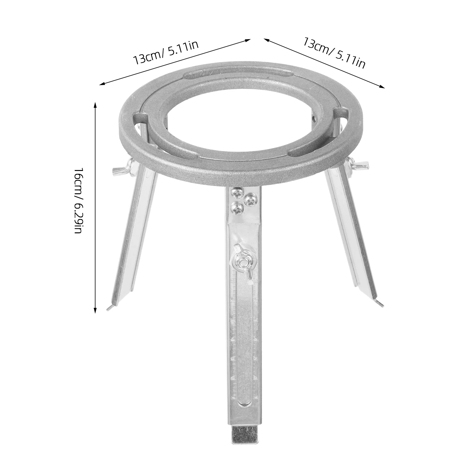 Trípode suministros para experimentos soporte de aleación de aluminio soporte de calefacción de química ajustable soporte de laboratorio plateado desmontable