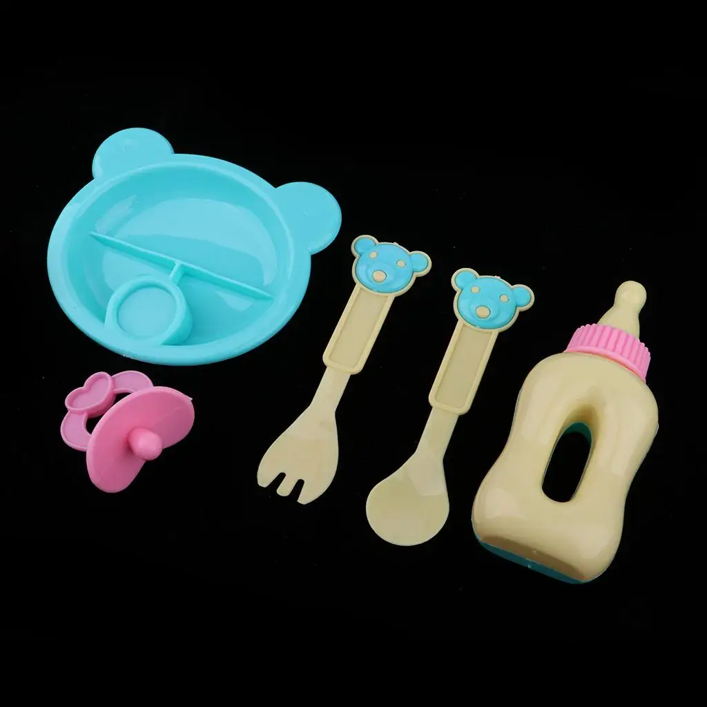 25cm Dolls Supplies Plastic Tableware Sets for Mel Chan Doll Random Color