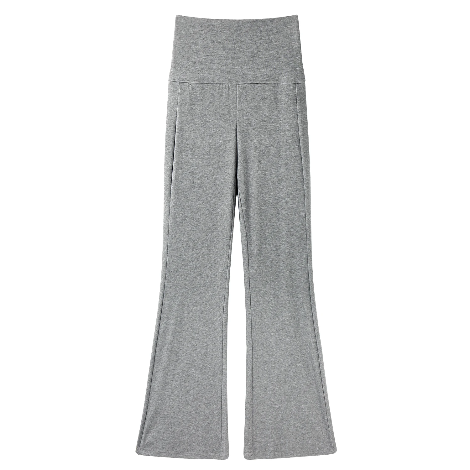 GeNaQi High Waist Grey Slimming Casual Sports Pants Women's Summer New Korean Style Drapey Micro Flare Pants