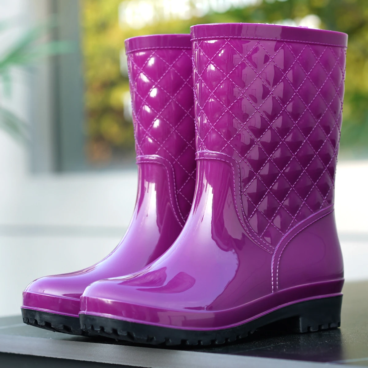 Fashionable, Lightweight, Waterproof and Anti-Slip Women's Rain Shoes for Outdoor Attendance view 6