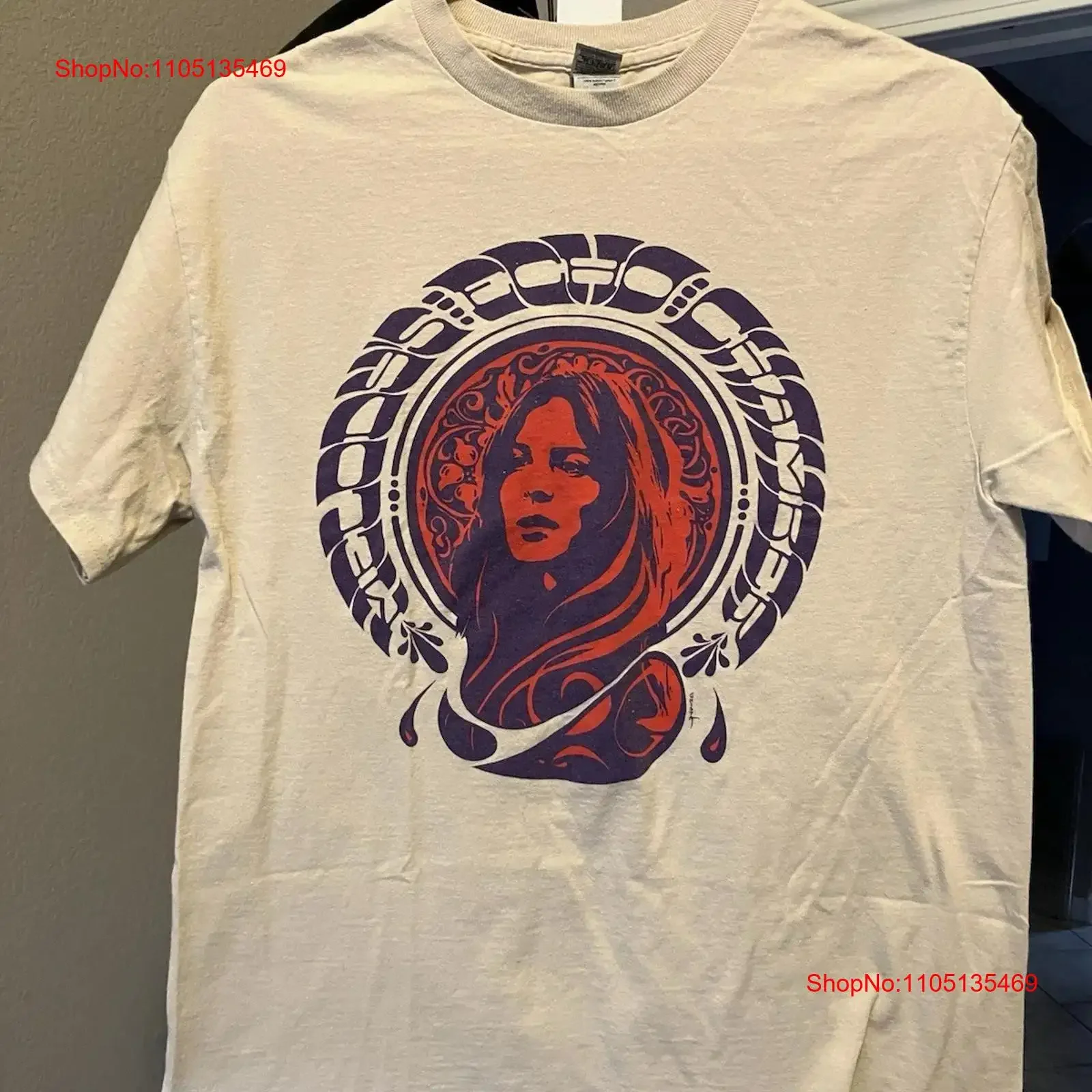 تي شيرت ميلودي إيكو تشامبر باند للرجال M Dream Pop Indie بديل فرنسي نادر عتيق جرافيك مغسول كاجوال ممتد ناعم #1