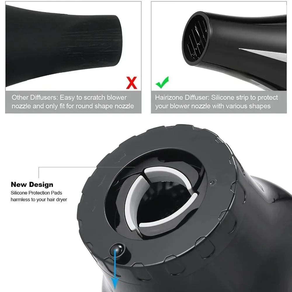 Bestauty Hair Dryer Diffuser Adjustable Blow Dryers Diffuser for Curly or Wavy Hair Styling Accessories